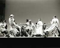 Large troupe of dancers performing Treemonisha, 1972.