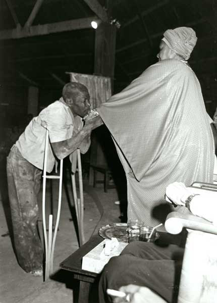 Katherine Dunham taking part in vodou ceremony.