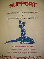T-shirt worn in support of Katherine Dunham's 47-day hunger strike in 1993.